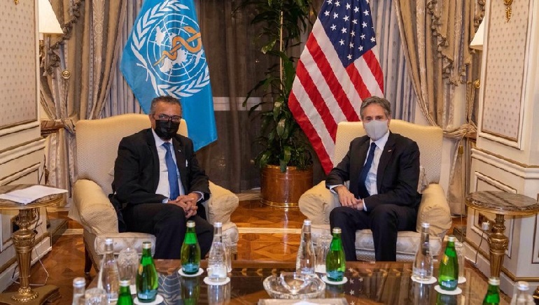 US Blinken meets WHO Chief Tedros to support the probe into covid origins