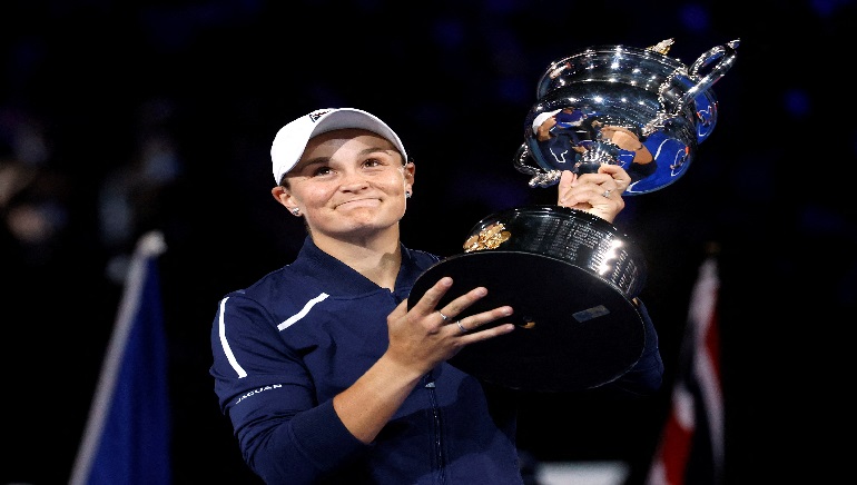 Ash Barty wins the Australian Open for the first time, beating Danielle Collins