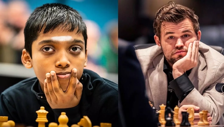 16-year-old Praggnanandhaa from India beats world chess champion, Carlsen
