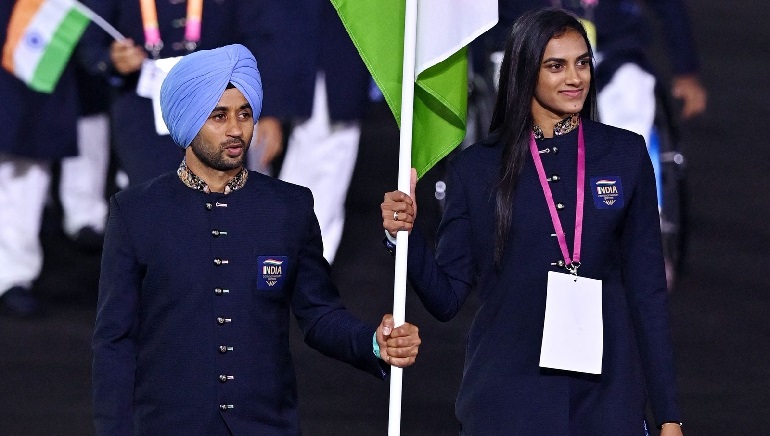 Sindhu And Manpreet Led India To The Opening Ceremony At The Commonwealth Games In Birmingham, 2022
