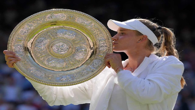 Rybakina became the first Kazakh woman to win a major title at Wimbledon