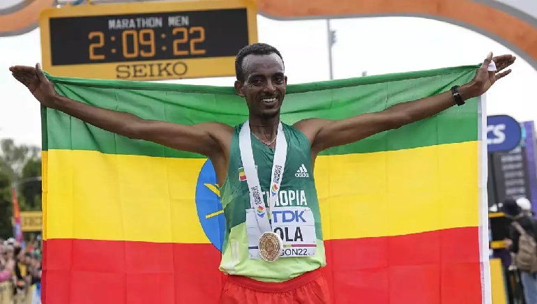 Ethiopian Tamirat Tola wins Marathon Gold at the 2022 World Athletics Championships