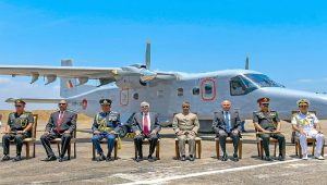 A Dornier Maritime Surveillance Aircraft is handed over by India to the Sri Lankan Navy