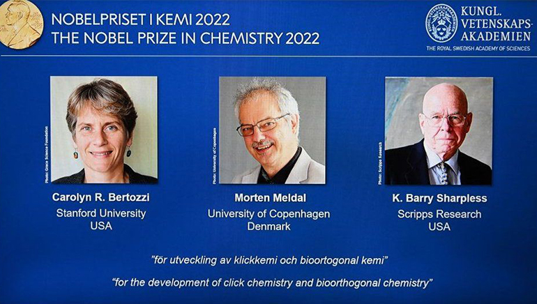 Carolyn Bertozzi, Morten Meldal, Barry Sharpless receive the Nobel prize in Chemistry