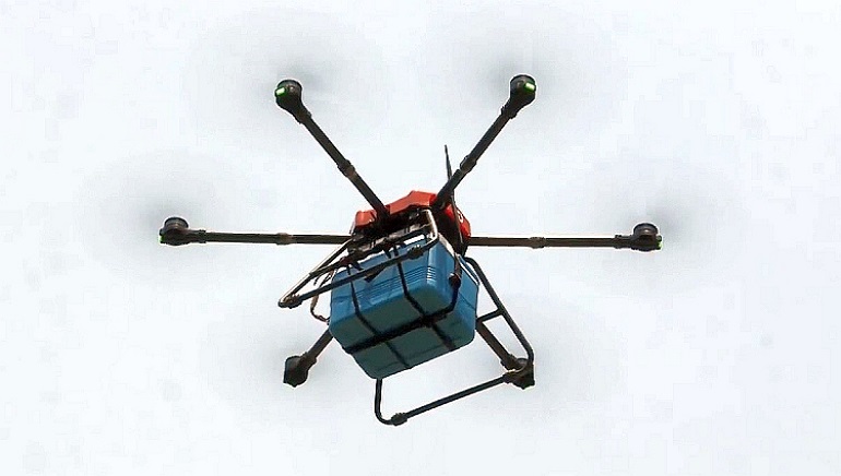 ICMR Conducts Blood Bag Delivery with Drones