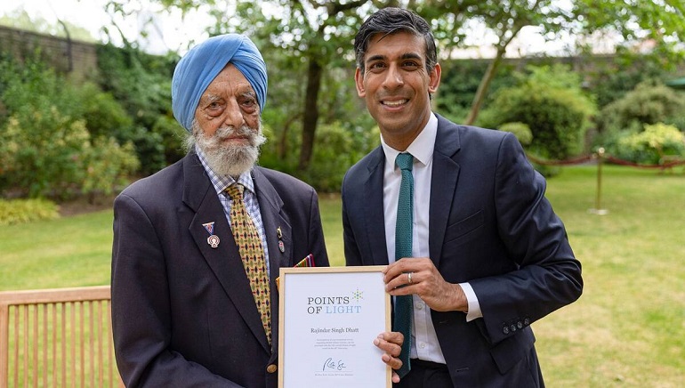 UK PM Honours Sikh WW II Veteran with Points of Light Award