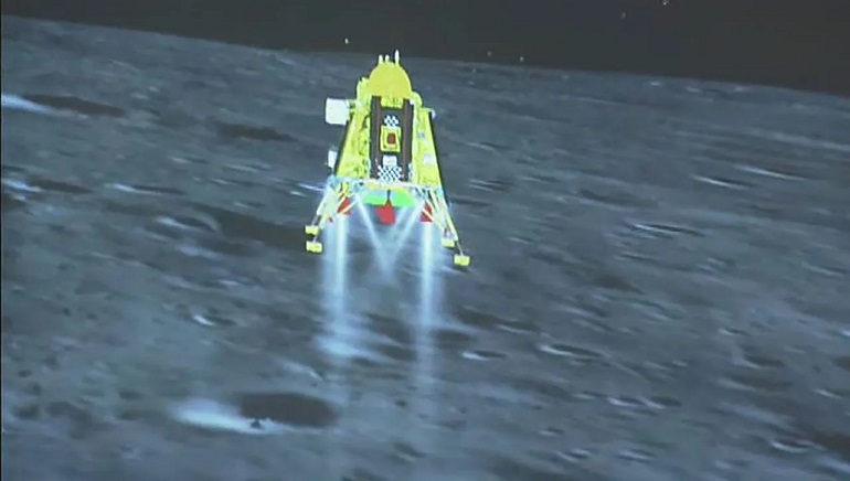 Chandrayaan-3 Spacecraft Lands Successfully on Moon’s South Pole