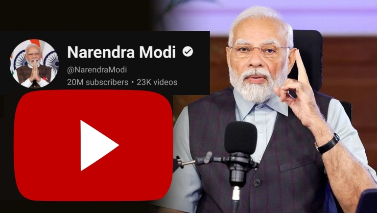 Prime Minister Narendra Modi’s YouTube Channel Surpasses 20 Million Subscribers, Sets Global Records