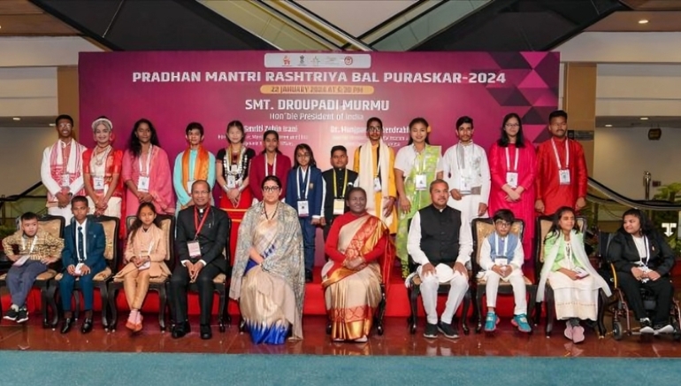 President Draupadi Murmu Awards Nineteen Children With PM Bal Puraskar 2024