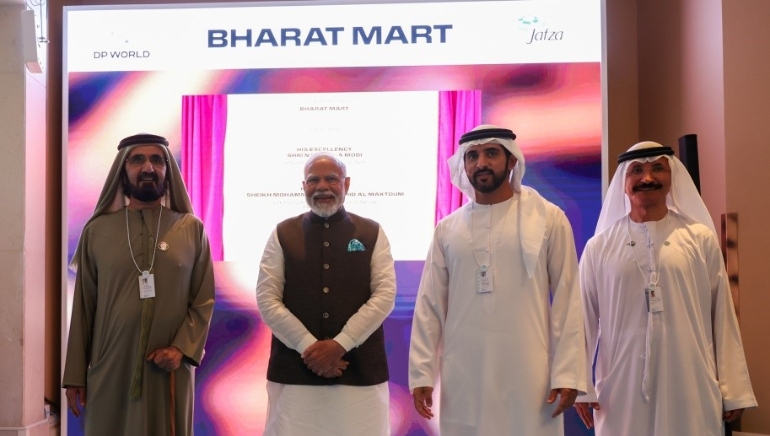 PM Modi, UAE Vice President Deepens Ties By Laying Bharat Mart’s Foundation Stone In Dubai