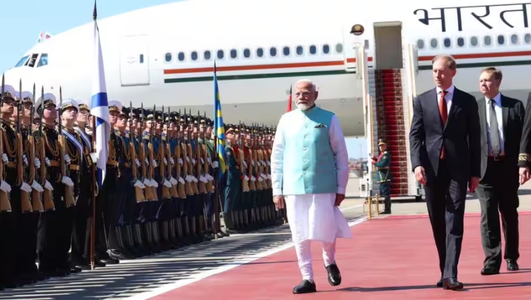 PM Modi Arrives in Moscow for Annual Summit