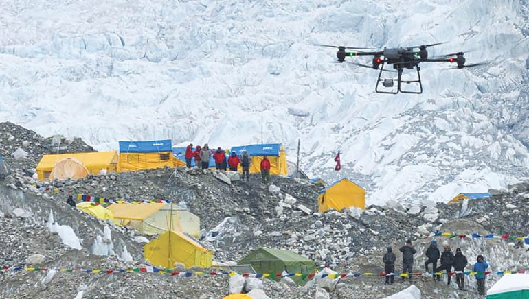 Drones to Aid in Cleaning Everest’s Slopes, Reducing Risk to Sherpa Lives