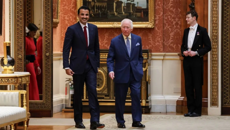 King Charles welcomes Qatar’s emir as state visit begins