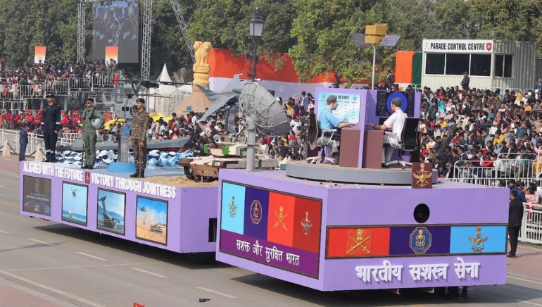 Historic First: Tri-services Tableau Showcases Unity at 76th Republic Day Parade