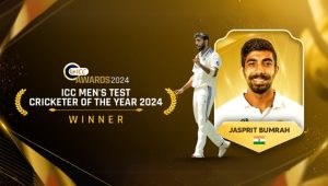 Jasprit Bumrah Clinches ICC Men’s Test Cricketer of the Year Award for 2024