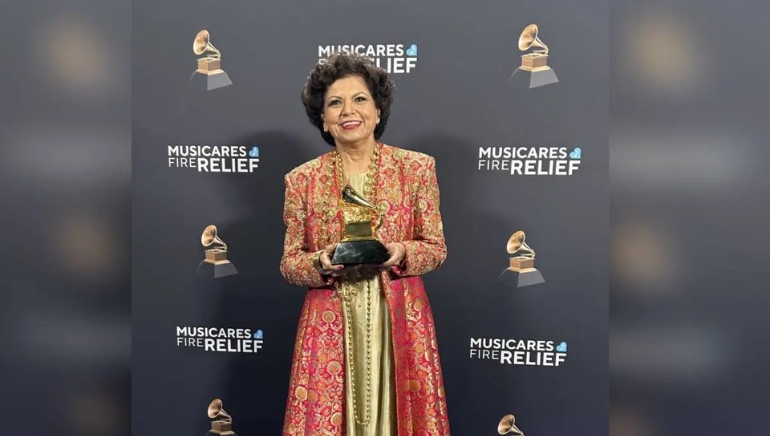 Indian-American Musician Chandrika Tandon Wins First Grammy at 71 for ‘Triveni’