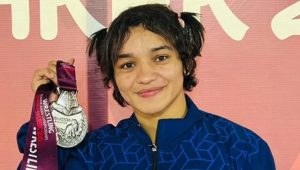Meenakshi Goyat wins a silver medal at the Asian Wrestling Championships 2026