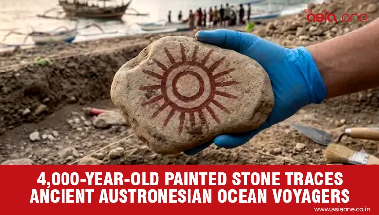 Ancient Painted Stone Reveals Symbols Carried Across the Pacific