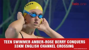 Teen Swimmer Amber Rose Berry Completes Historic 33km English Channel Crossing in Just 10 Hours.
