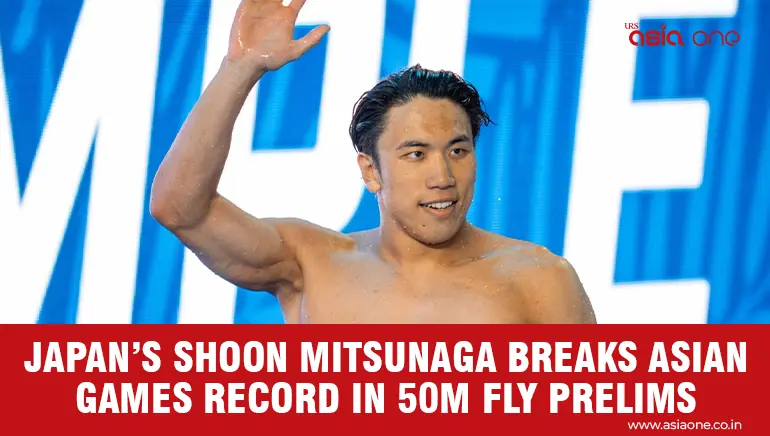 Shoon Mitsunaga Breaks Asian Games Record in 50m Butterfly Prelims