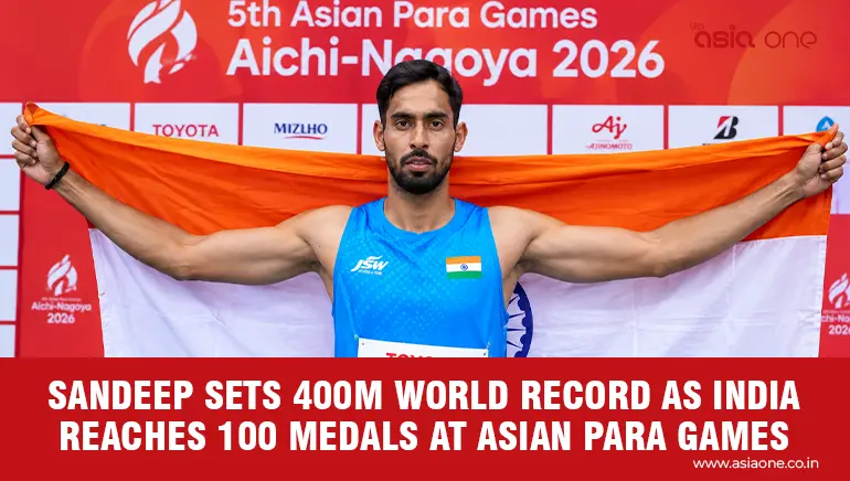 Sandeep Sets 400m World Record as India Reaches 100 Medals at Asian Para Games